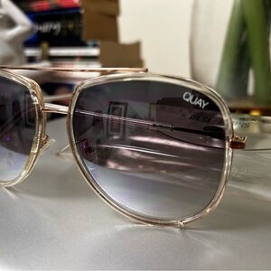 Quay "NEEDING FAME" Gold Sunglasses